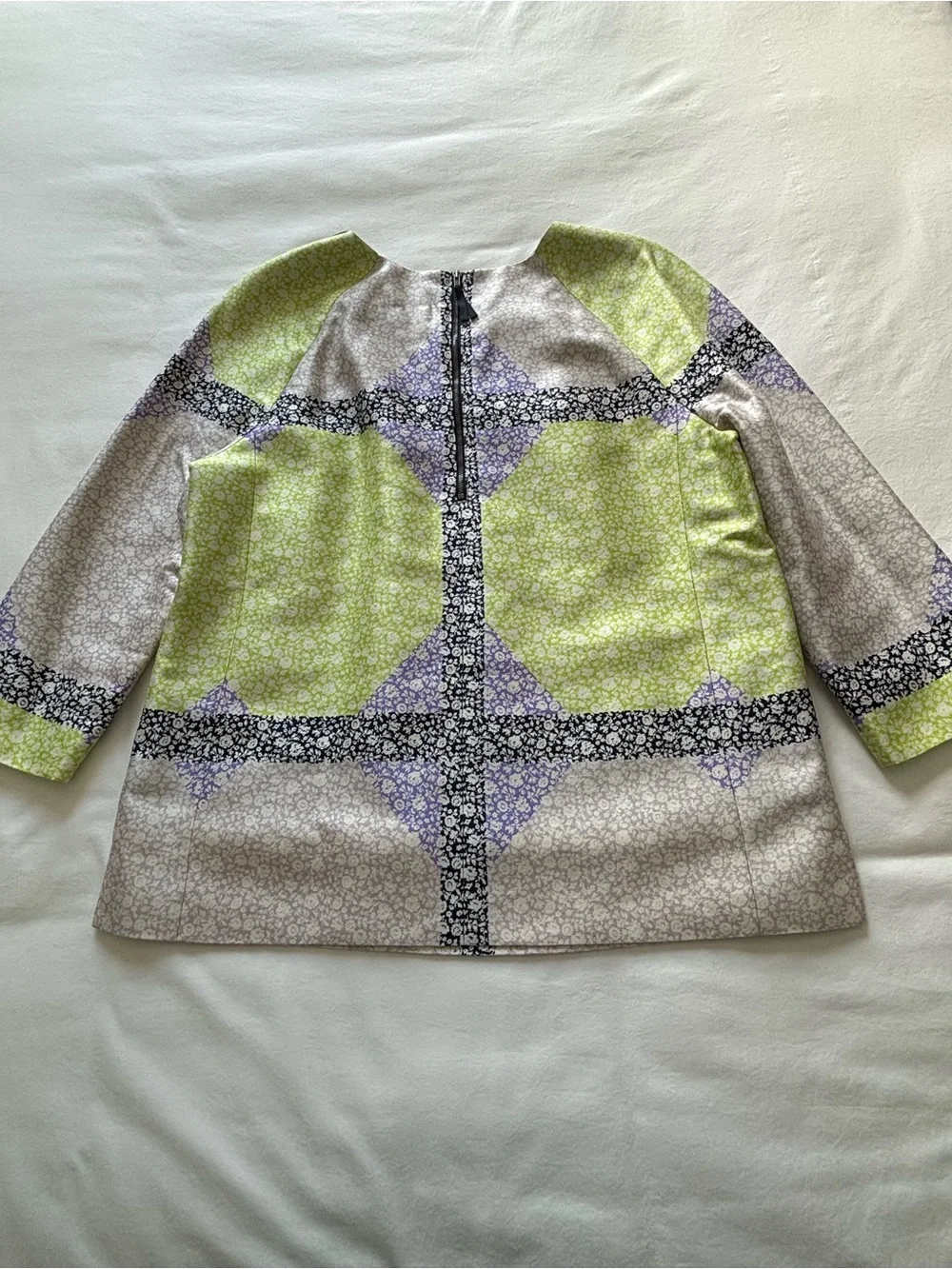 NWOT! RARE! J.Crew Collection Floral Windowpane Silk/Wool Top